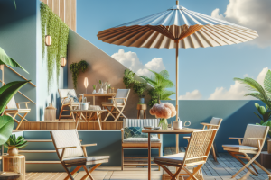 Transforma tu terraza con muebles plegables de diseño.